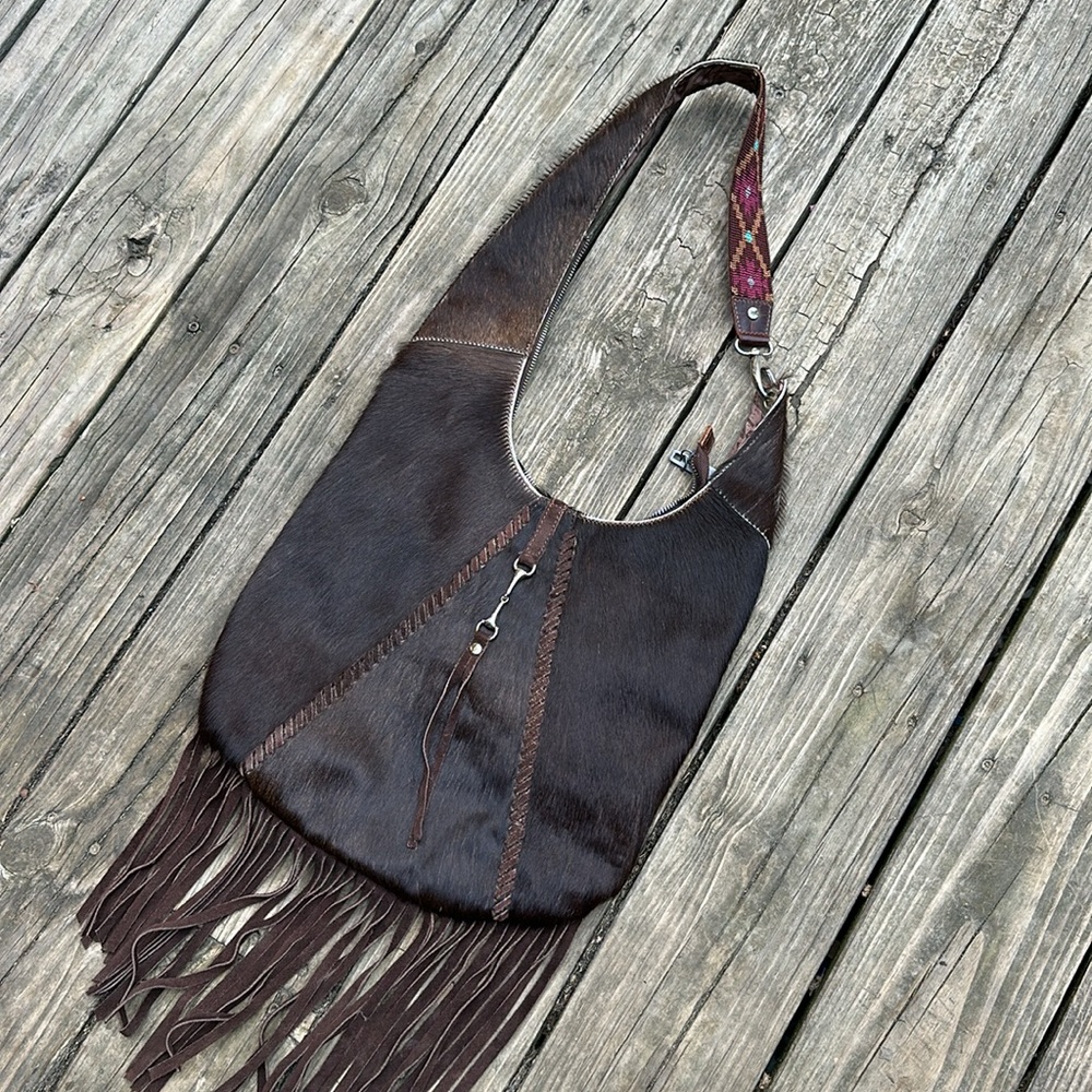 Leather fringe bag purse - Picture 2 of 5
